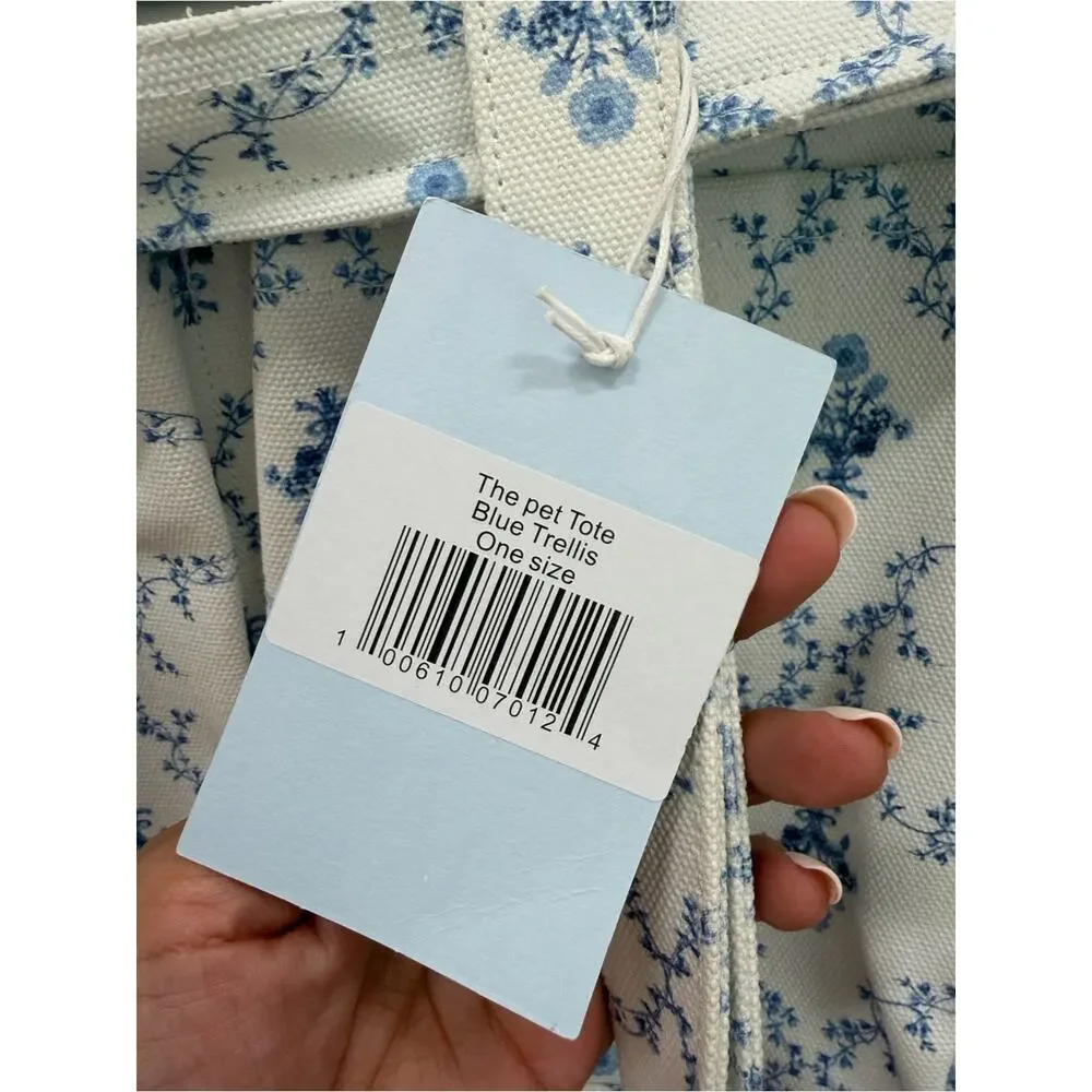 NWT Rare Hill House Pet Tote in Blue Trellis